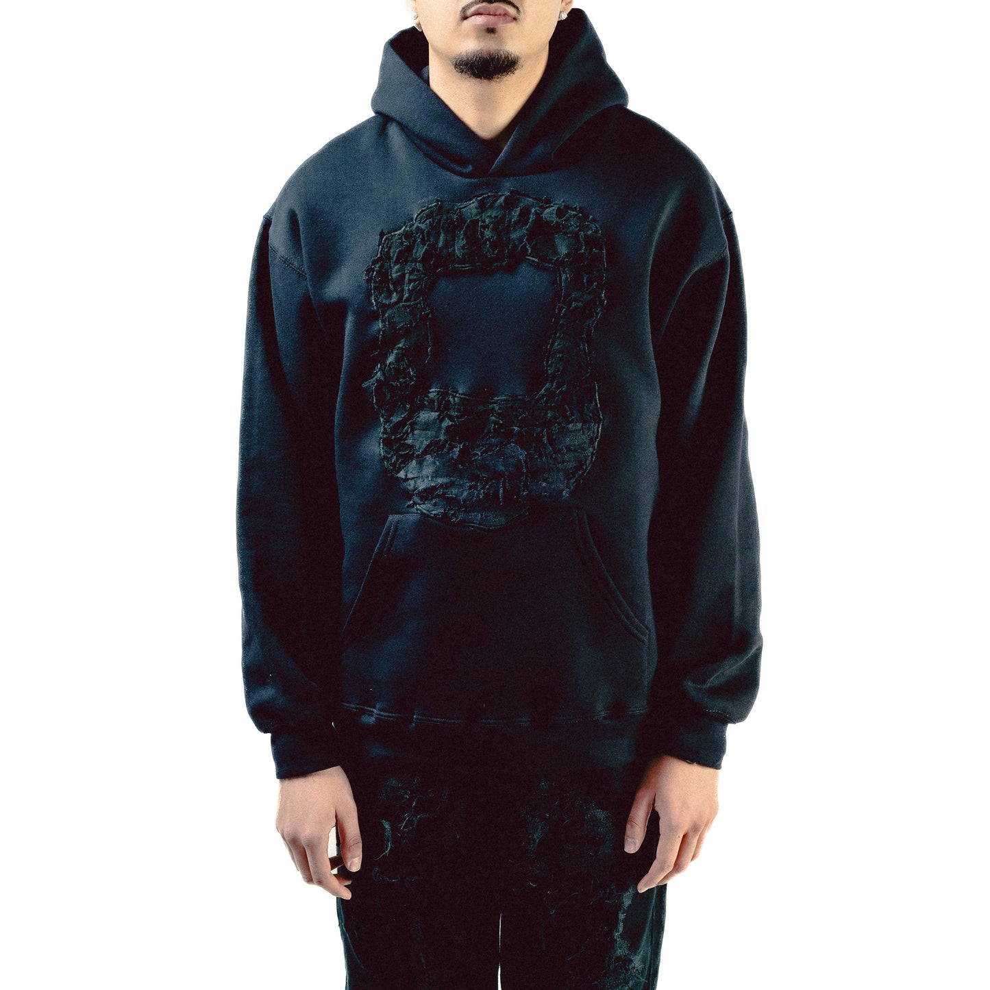 DISTRESS FABRIC HOODIE